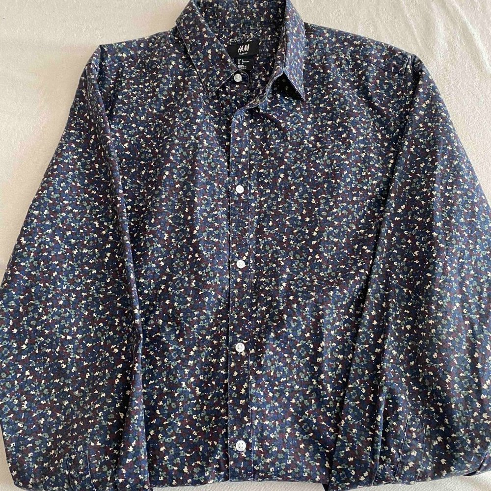 Men’s Large H&M Retro Button-Down Dress Shirt